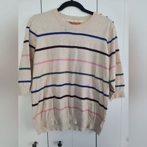 Modcloth cream striped sweater size 1x.